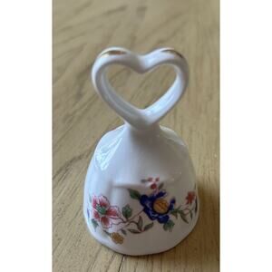 VTG Tea BELL Fine Bone GOLD China Heart Shaped Handle Floral Luxury Hammersley